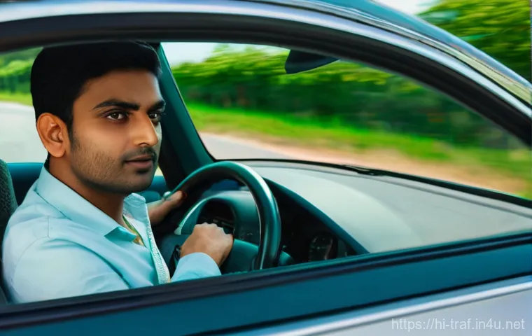 교통자격증 실기시험 준비 가이드 - **Prompt:** A young Indian woman, dressed in a simple yet elegant saree, is sitting in the driver's ...