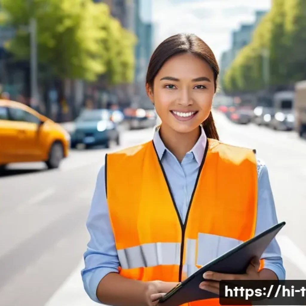 교통직 취업 후 적응기 - **Prompt 1: A Young Traffic Professional Embracing Learning**
    "A young, enthusiastic female traf...