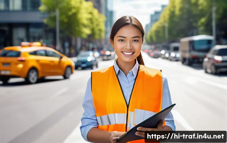 교통직 취업 후 적응기 - **Prompt 1: A Young Traffic Professional Embracing Learning**
    "A young, enthusiastic female traf...