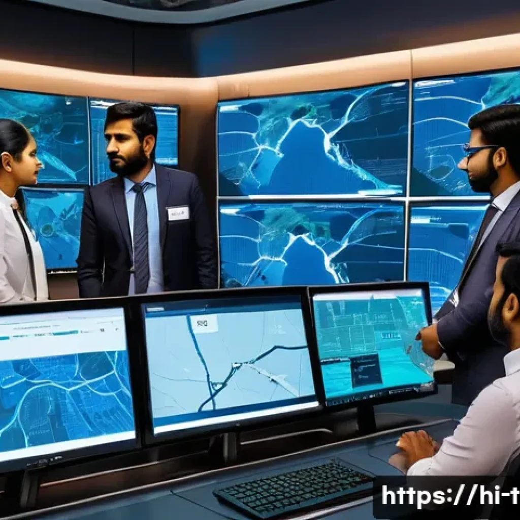 교통분야 직업 변화와 자격증 필요성 - A modern smart transport control room in India, featuring diverse professionals monitoring multiple ...